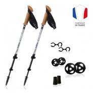 Bastones de senderismo ajustables, negro/blanco, Guidetti Bretagne barato