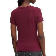 T-shirt Bordeaux Femme Tommy Hilfiger Slim Linear vue 2
