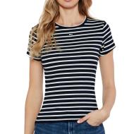 T-shirt Marinière Blanc/Marine Femme Tommy Jeans Slim Essential