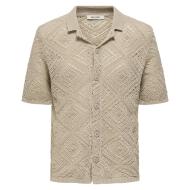 Chemise Crochet Beige Homme Only & Sons Life 5 vue 3