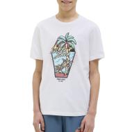 T-shirt Blanc Garçon Jack & Jones Elijah 12269825 pas cher
