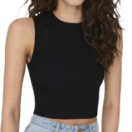 Crop Top Noir Femme Jdy Cirkeline