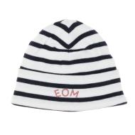 Bonnet à Rayure Blanc/Marine Garçon Bébé Elle est ou la mer Mousqua pas cher
