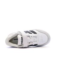 Baskets Blanches/Noir Garçon Adidas Courtblock vue 4