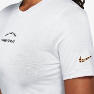 T-Shirt Crop-Top Blanc Femme Nike Slim Fierce vue 3