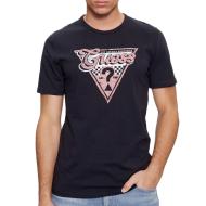 T-shirt Marine Homme Guess Triangle