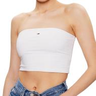 Top Bandeau Blanc Femme Tommy Hilfiger Tjw Essential Tube T