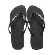 Tongs Noires/Jaunes Homme Havaianas Brasil Logo vue 3