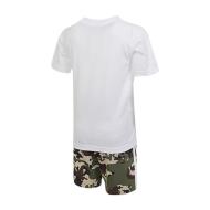 Ensemble Blanc/Kaki Garçon Adidas Short Tee Set vue 2