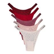 Lot de 5 Tangas Rose Femme Calvin Klein Jeans Dipped pas cher