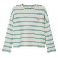 Girl's Name It Follina Beige/Green Stripes Sweater affordable