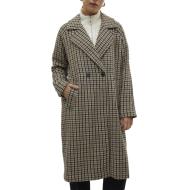 Manteau Beige à Carreaux Femme Vero Moda Hannah pas cher