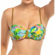 Haut de Bikini Bandeau Vert/Fleurs Femme Sun Project pas cher