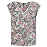 T-Shirt Vert/Beige Femme Only Selina