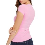 T-shirt Violet Femme Guess Mini Triangle-W1YI1A vue 2