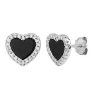 Boucles D'oreilles Cœur Noir Clio Blue Angel
