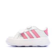 Baskets Blanches/Roses Bébé Fille Adidas Grand Court 2.0 pas cher