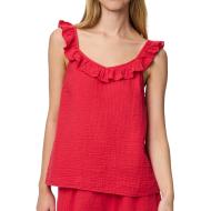 Top Rouge Femme Pieces Astina pas cher