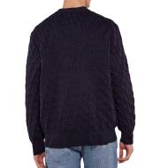 Pull Marine Homme Calvin Klein Jeans Rel Aop vue 2