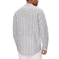 Chemise Manches Longues Bleu/Blanc Homme Tommy Hilfiger Mao Stripe Linen vue 2
