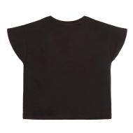T-shirt Noir Fille Guess Dreieck vue 2