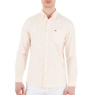Chemise Orange/Beige Homme Tommy Hilfiger Tjm Reg Stripe