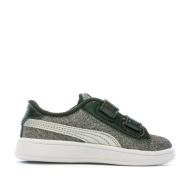 Baskets Grises argentées fille Puma Smash v2 Glitz vue 2