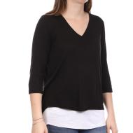 Top Noir/Blanc Femme Teddy Smith Magic 3/4 pas cher