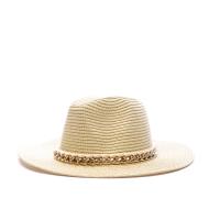 Chapeau Beige/Chaîne Femme Emeraude Fedora pas cher