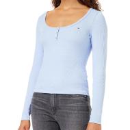 T-shirt Manches Longues Bleu Femme Tommy Hilfiger Button