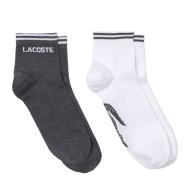 2x Lot de Chaussettes Grises/Blanches Homme Lacoste RA4187 pas cher