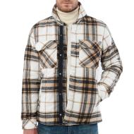 Veste à carreaux Écru Homme Kaporal Cyrh pas cher