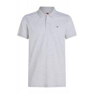 Polo Gris Chiné Homme Tommy Hilfiger Slim Placket
