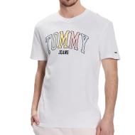 T-shirt Blanc Tommy Hilfiger College Pop pas cher
