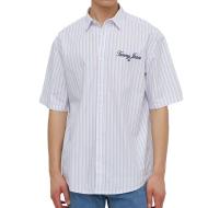 Chemise Blanche/Bleu/Rouge Homme Tommy Hilfiger Stripe Luxe pas cher
