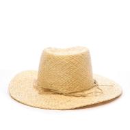Chapeaux de Paille Blanc Via Lorenzo Fedora Naturel vue 3