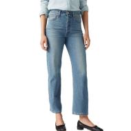 Jean Bleu Femme Levi's Ribcage Straight Ankle Cool In 72693 pas cher