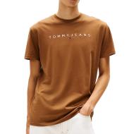 T-Shirt Marron Homme Tommy Hilfiger Reg Linear