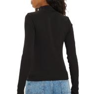 T-shirt Noir Femme Tommy Hilfiger Tjw Essential Mock vue 2