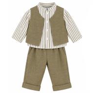 Ensemble Kaki/Blanc Bébé P'tit Mome Lucas pas cher
