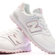 Baskets Blanc/Rose Femme/Fille New Balance 574 vue 7