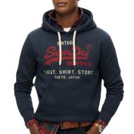Sweat Marine/Bordeaux Homme Superdry Heritage pas cher