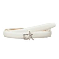 Ceinture Blanche Femme Calvin Klein Jeans Ck Buckle Skinny pas cher