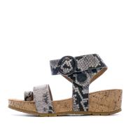 Sandales Gris/Serpent Femme Chattawak Novela pas cher