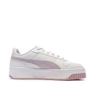 Baskets Blanc/Rose Fille Puma Carina Street Beach vue 2