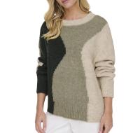 Pull Kaki/Beige Femme Only Gro