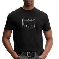 T-shirt Noir Homme Tommy Hilfiger Tjm Reg Center Flag pas cher