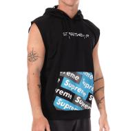 Sweat sans manches Noir Homme Supreme Grip Rainbow pas cher