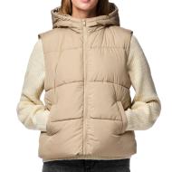 Doudoune sans manches Beige Femme Pieces New Short pas cher