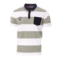 Polo Kaki/Blanc Homme Rugby TOWN pas cher